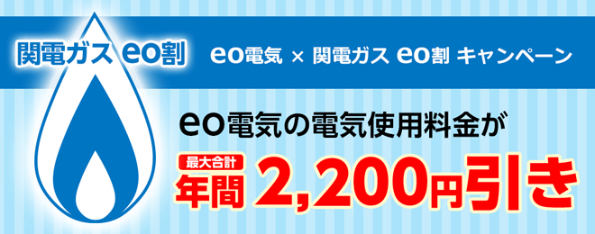 eo電気と関電ガスでさらに500円割引